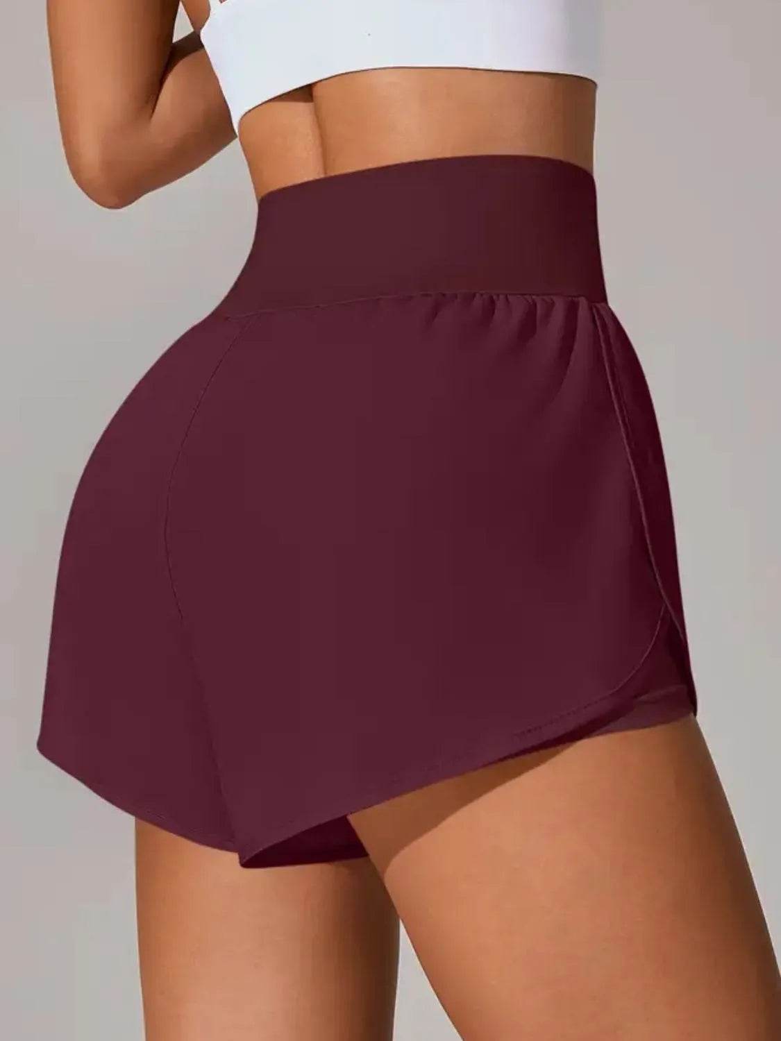 Pocketed High Waist Active Shorts - Velveta Studio
