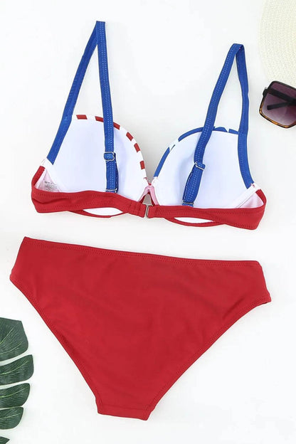 Printed Ruched Bikini Set - Velveta Studio
