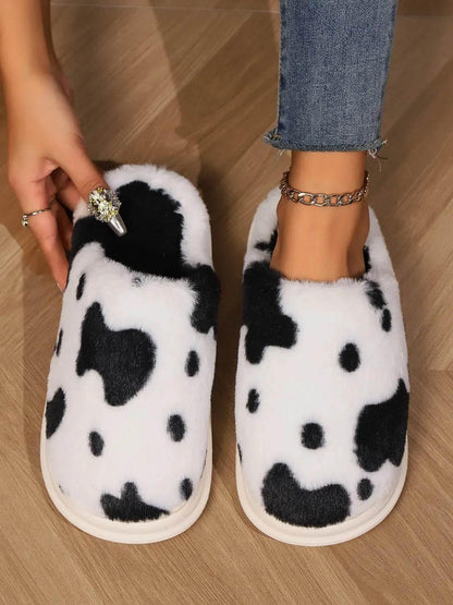 Animal Print Faux Fur Slippers - Velveta Studio