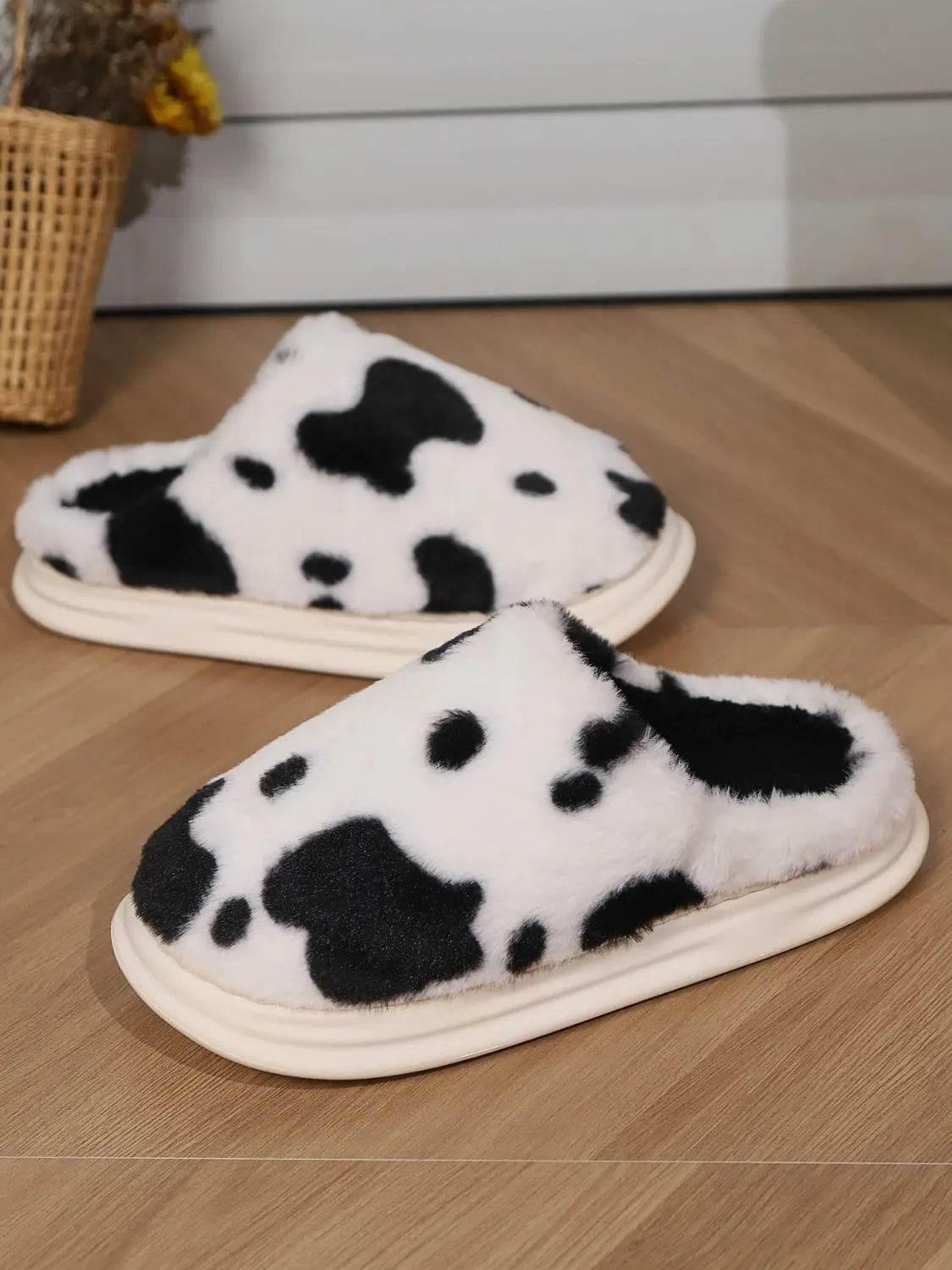 Animal Print Faux Fur Slippers - Velveta Studio