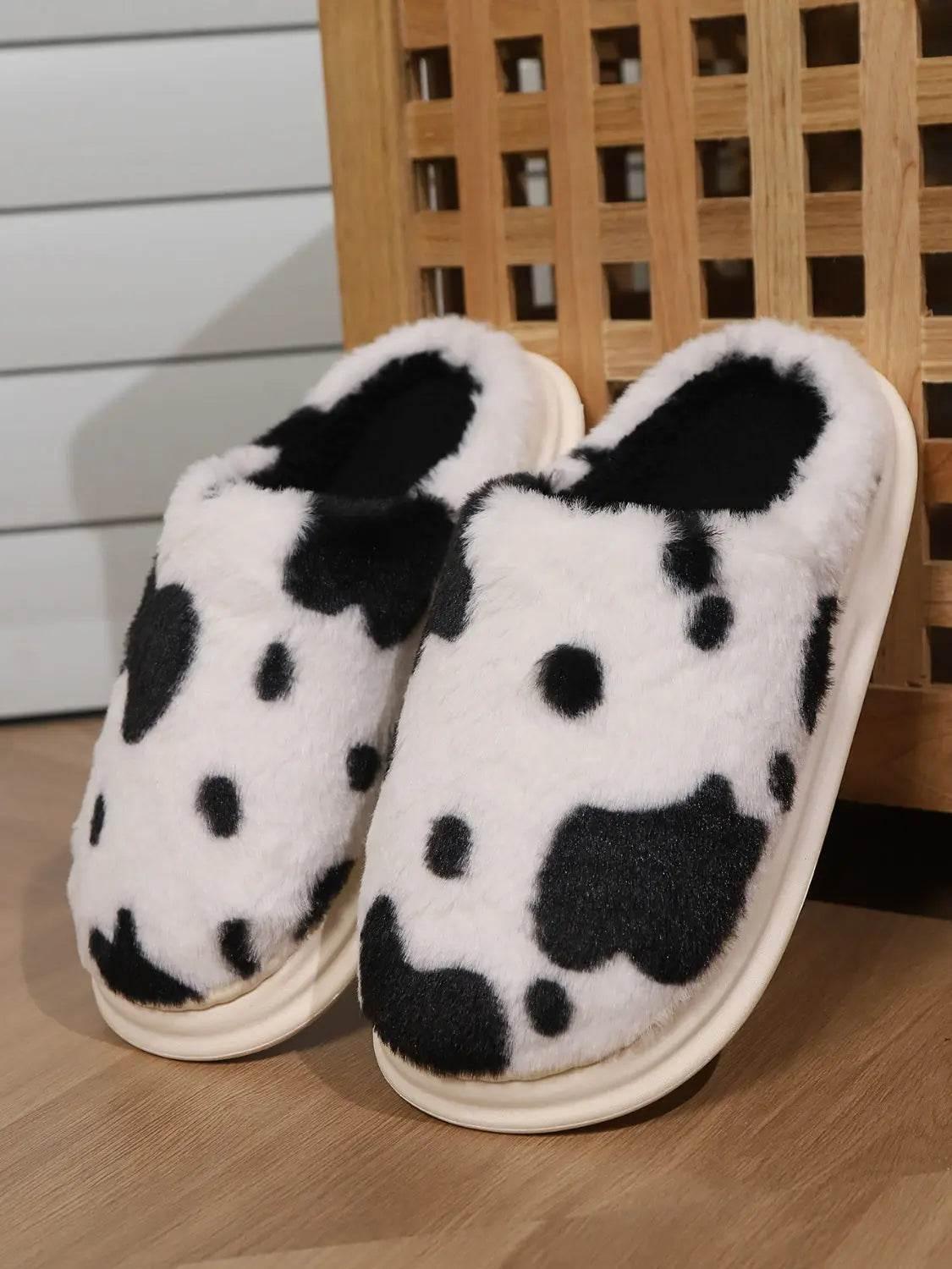 Animal Print Faux Fur Slippers - Velveta Studio