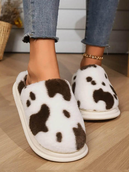 Animal Print Faux Fur Slippers - Velveta Studio