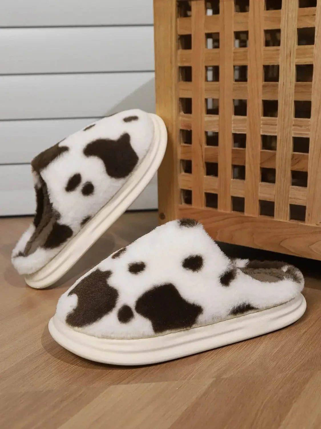 Animal Print Faux Fur Slippers - Velveta Studio