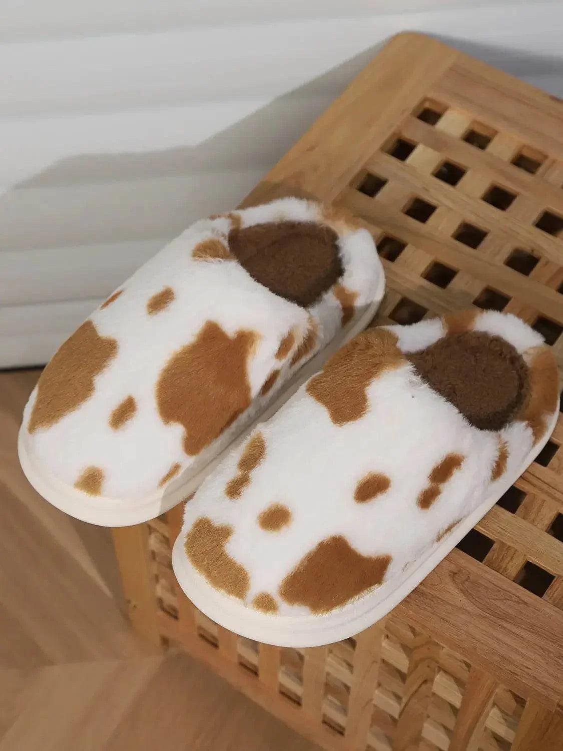 Animal Print Faux Fur Slippers - Velveta Studio