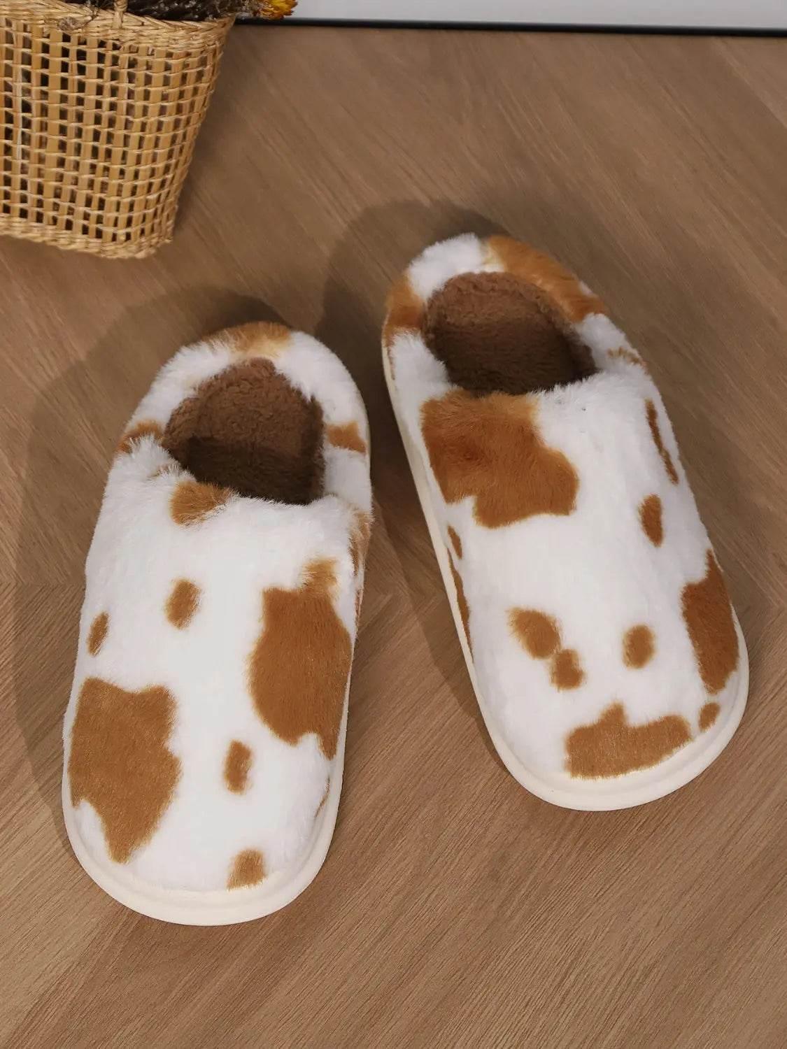 Animal Print Faux Fur Slippers - Velveta Studio