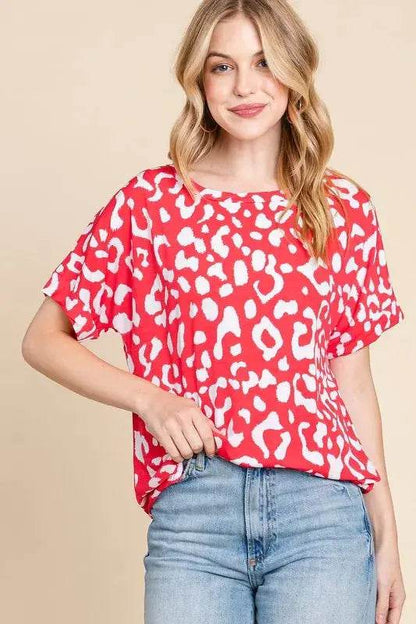 BOMBOM Animal Print Stretchy T-Shirt - Velveta Studio