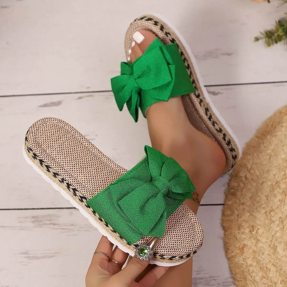 Bow Open Toe Platform Sandals - Velveta Studio