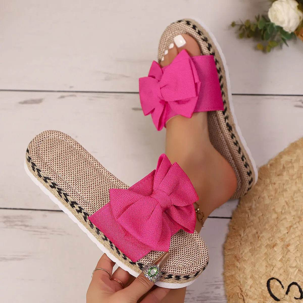 Bow Open Toe Platform Sandals - Velveta Studio