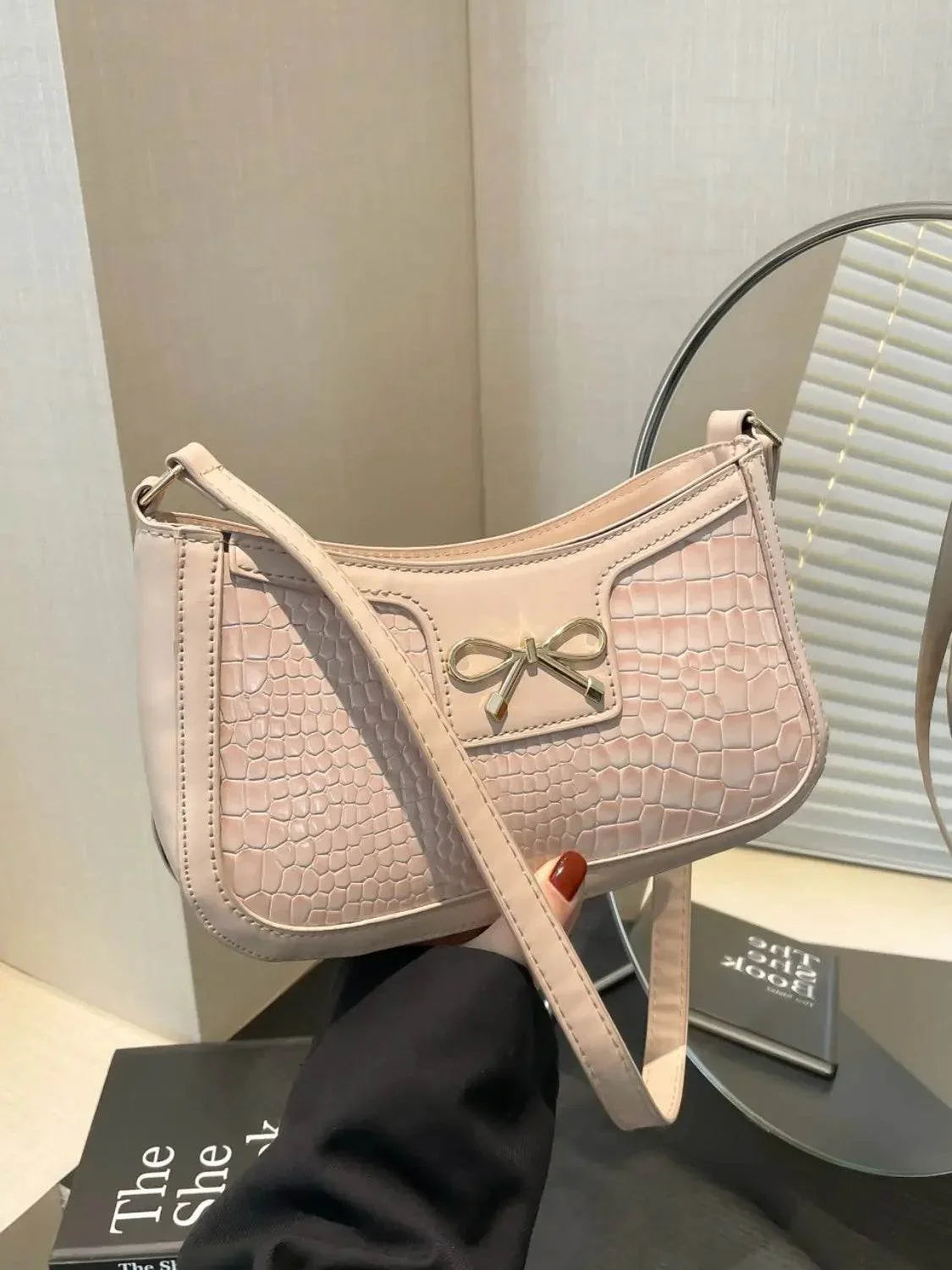 Bow PU Leather Shoulder Bag - Velveta Studio