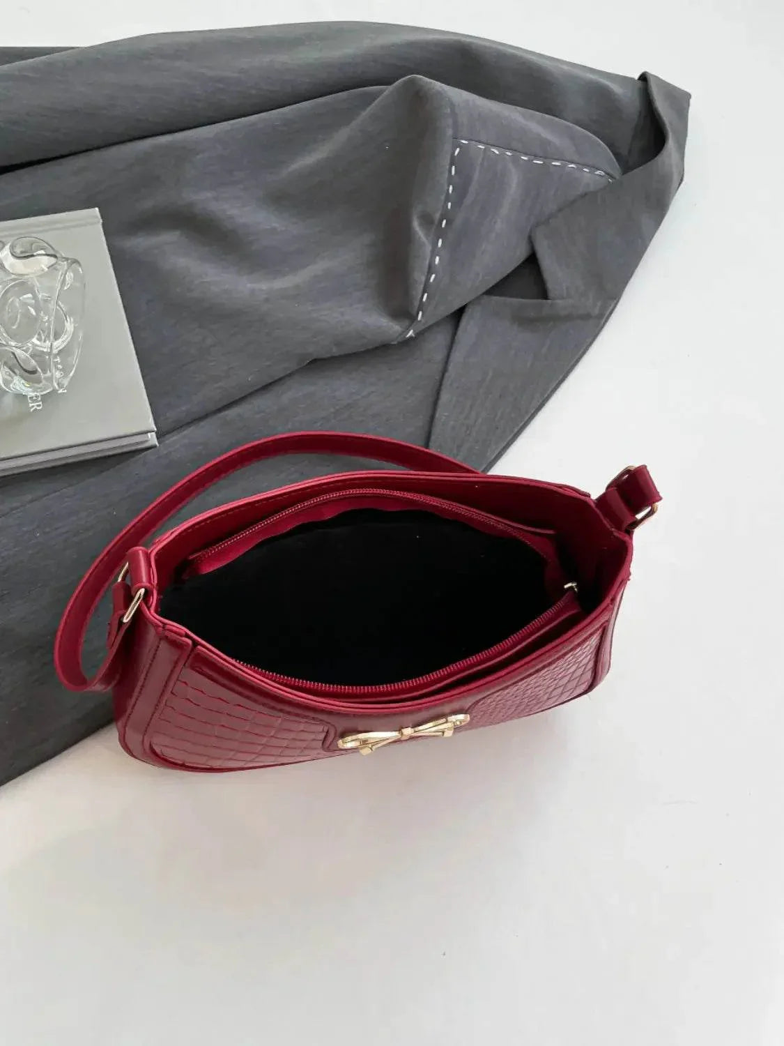 Bow PU Leather Shoulder Bag - Velveta Studio
