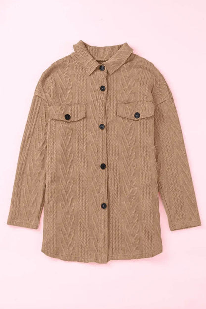 Button Up Drop Shoulder Jacket - Velveta Studio