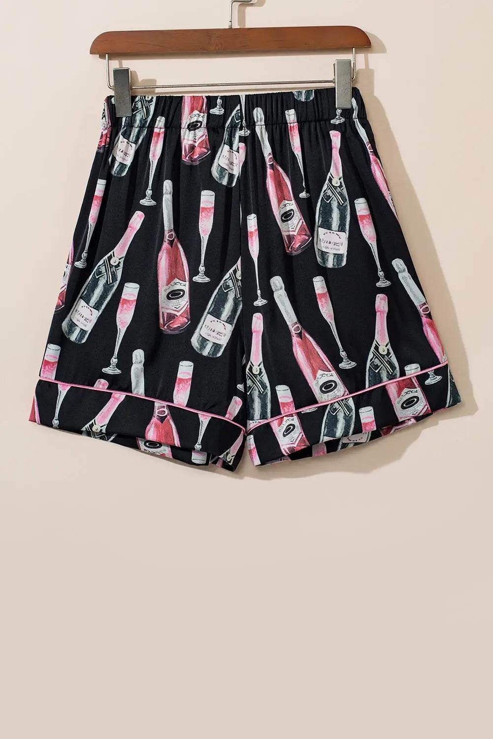 Champagne Print Short Sleeve Top and Shorts Set - Velveta Studio