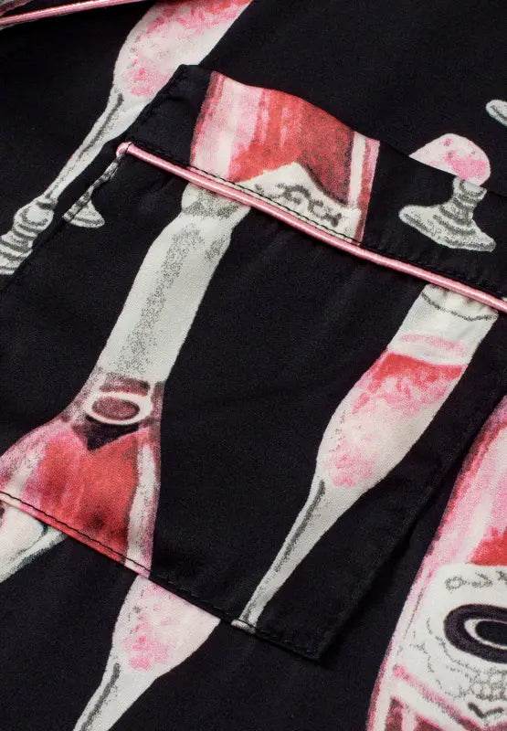 Champagne Print Short Sleeve Top and Shorts Set - Velveta Studio