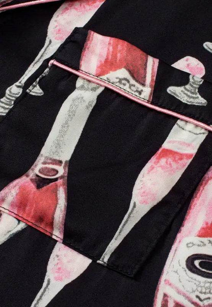 Champagne Print Short Sleeve Top and Shorts Set - Velveta Studio