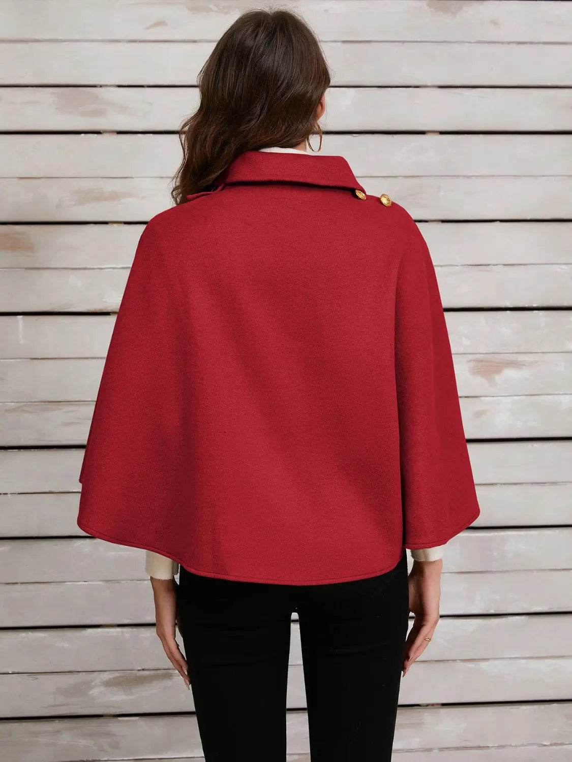 Collared Neck Cropped Cape - Velveta Studio