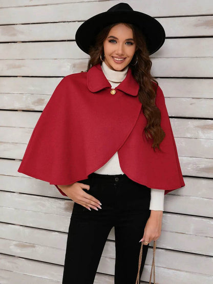 Collared Neck Cropped Cape - Velveta Studio