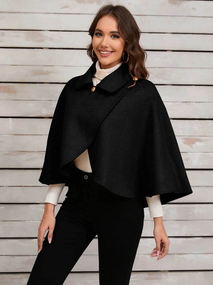 Collared Neck Cropped Cape - Velveta Studio