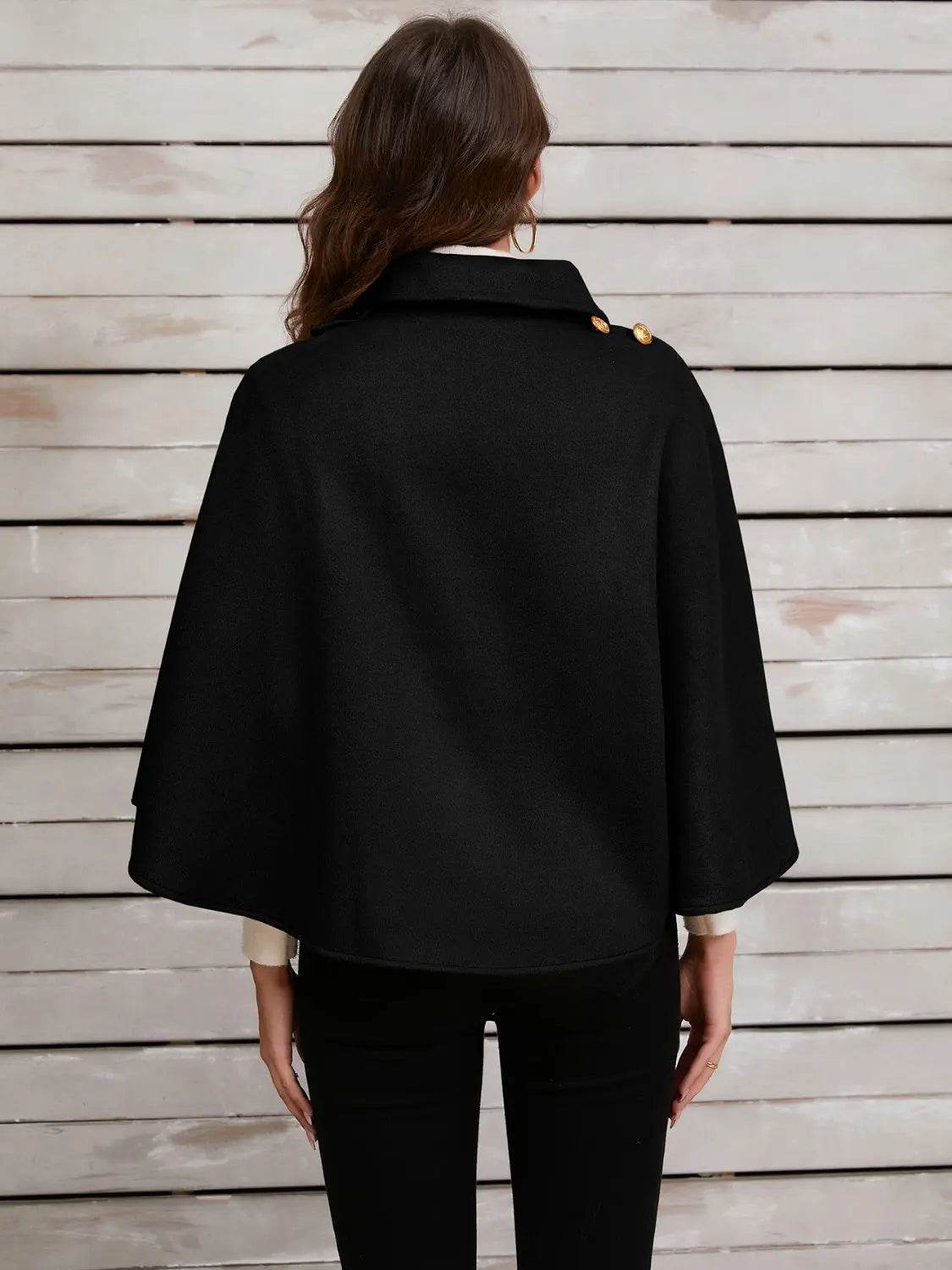 Collared Neck Cropped Cape - Velveta Studio