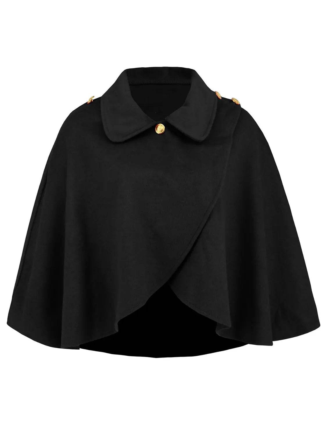 Collared Neck Cropped Cape - Velveta Studio