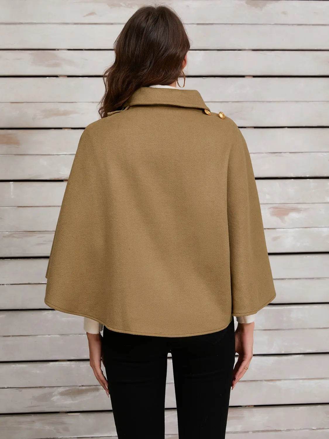 Collared Neck Cropped Cape - Velveta Studio