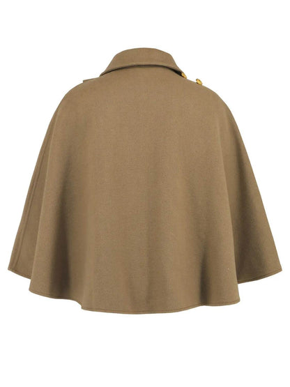 Collared Neck Cropped Cape - Velveta Studio