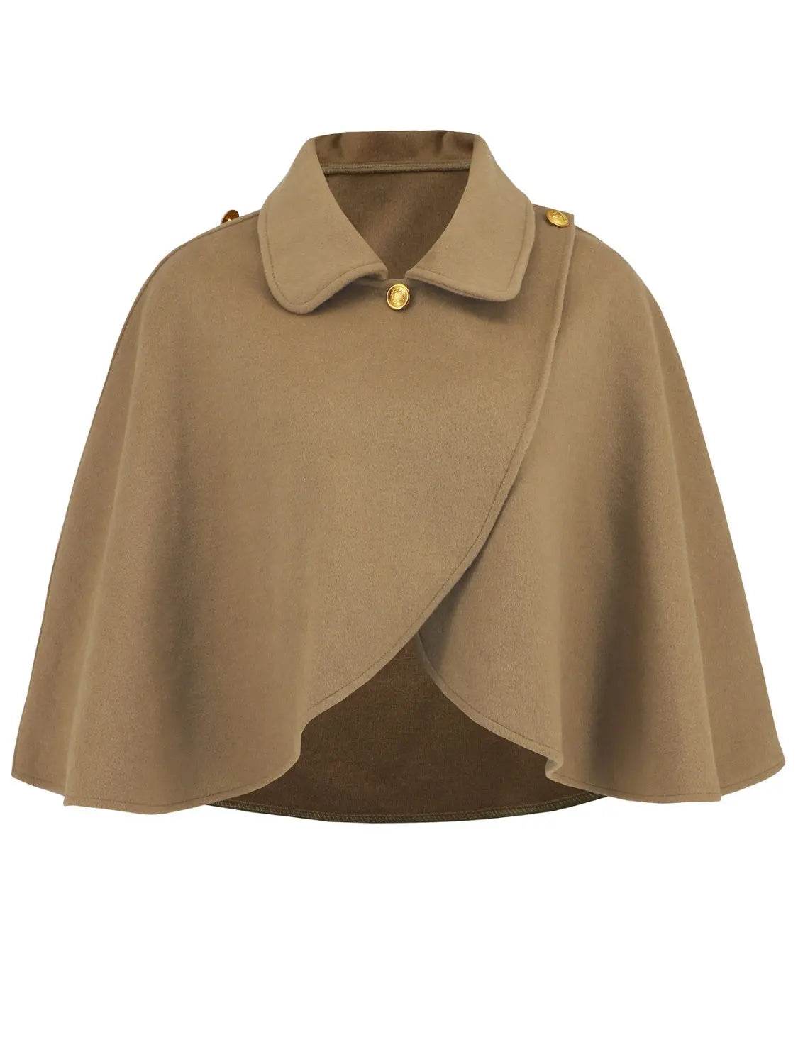 Collared Neck Cropped Cape - Velveta Studio