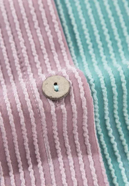 Color Block Corded Button Up Shacket - Velveta Studio