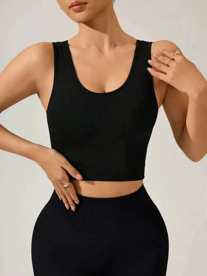 Crisscross Active Cropped Tank Top - Velveta Studio