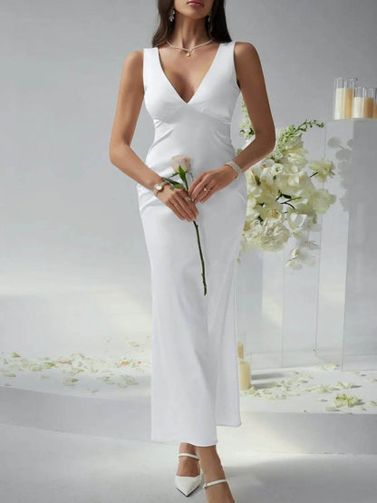 Devine Plunge Sleeveless Maxi Dress - Velveta Studio