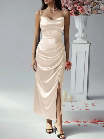 Devine Slit Ruched Maxi Cami Dress - Velveta Studio