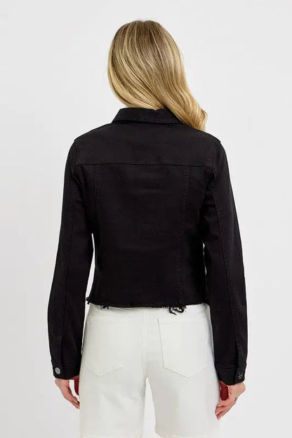 Fray Hem Denim Jacket