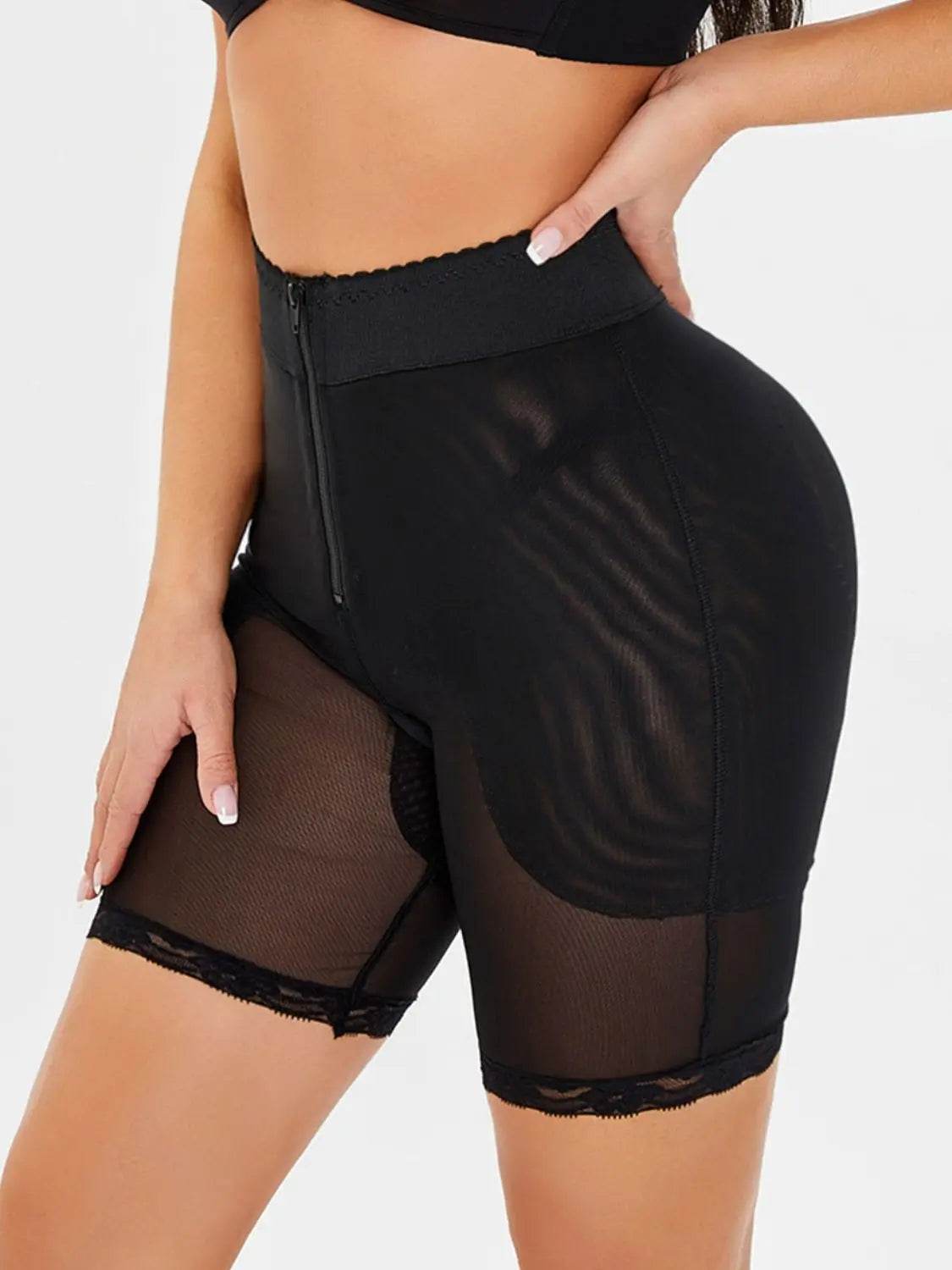 Full Size High-Waisted Lace Trim Shaping Shorts - Velveta Studio
