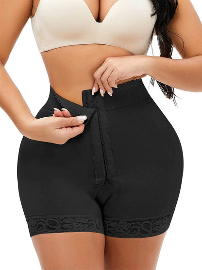 Full Size Lace Detail Hook-and-Eye Shaping Shorts - Velveta Studio