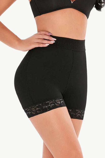 Full Size Pull-On Lace Trim Shaping Shorts - Velveta Studio