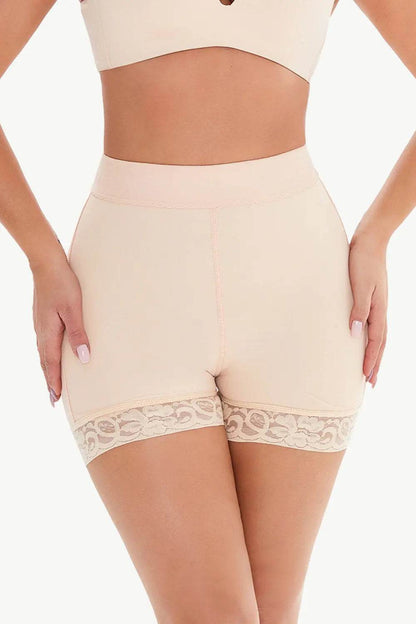 Full Size Pull-On Lace Trim Shaping Shorts - Velveta Studio