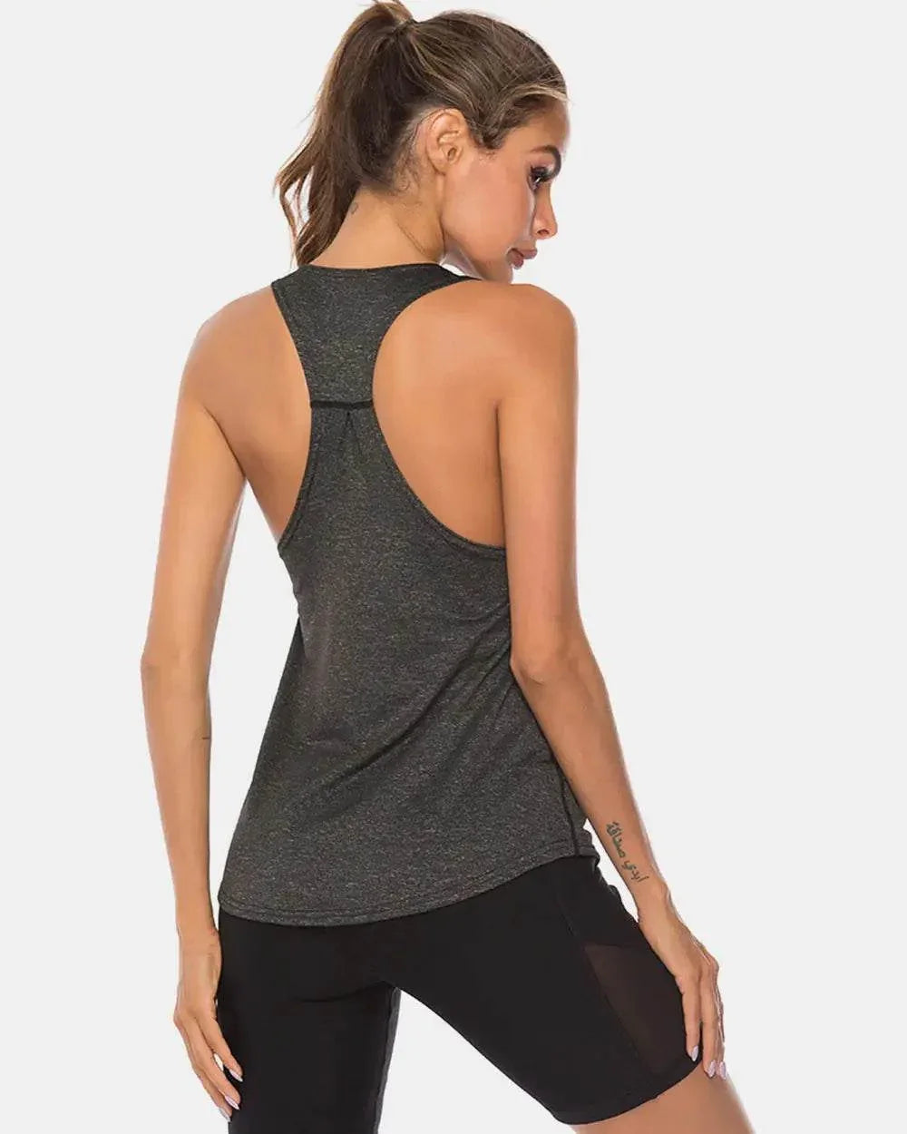 Full Size Scoop Neck Wide Strap Active Tank - Velveta Studio