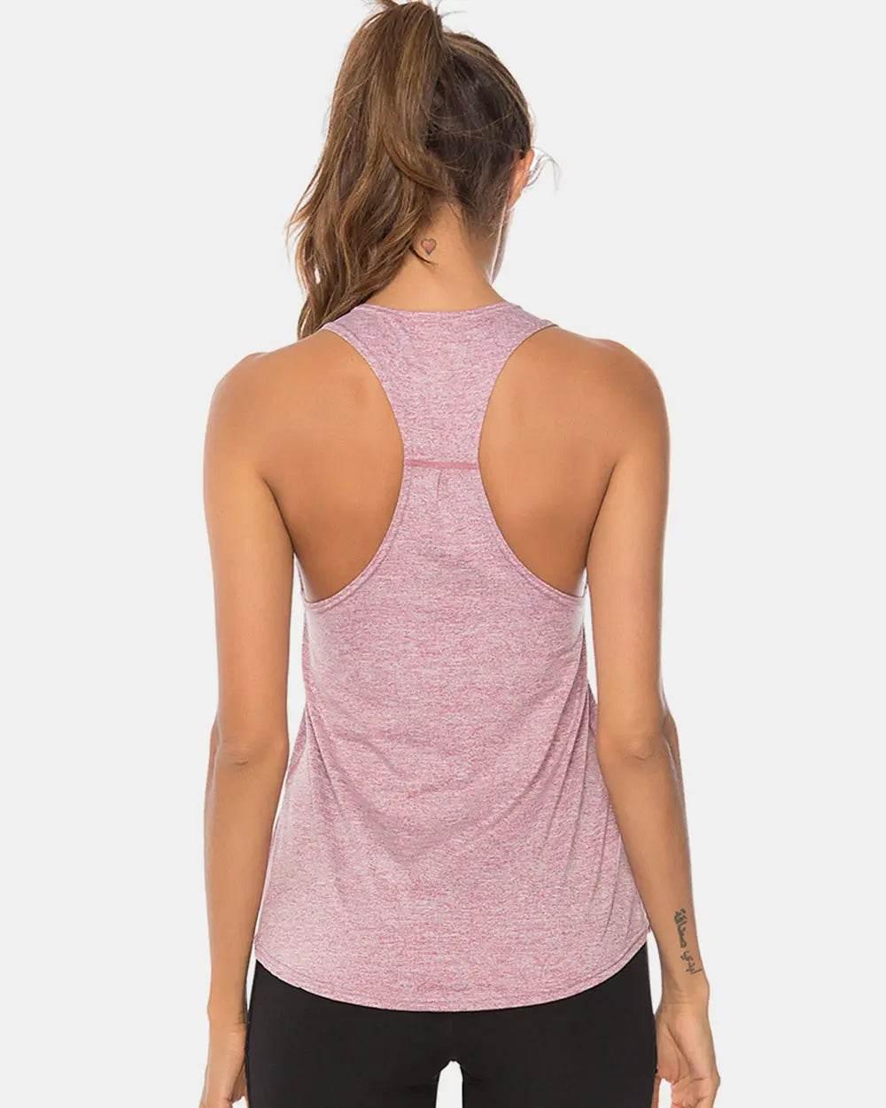 Full Size Scoop Neck Wide Strap Active Tank - Velveta Studio