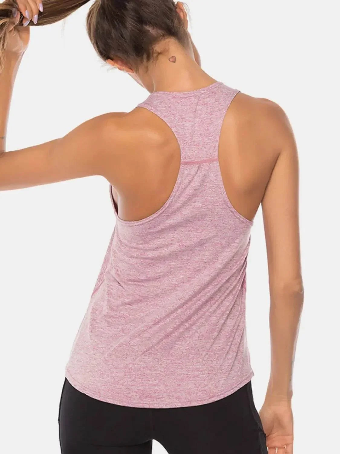 Full Size Scoop Neck Wide Strap Active Tank - Velveta Studio