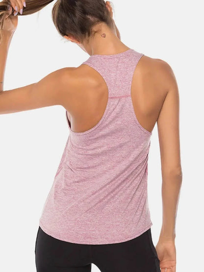 Full Size Scoop Neck Wide Strap Active Tank - Velveta Studio
