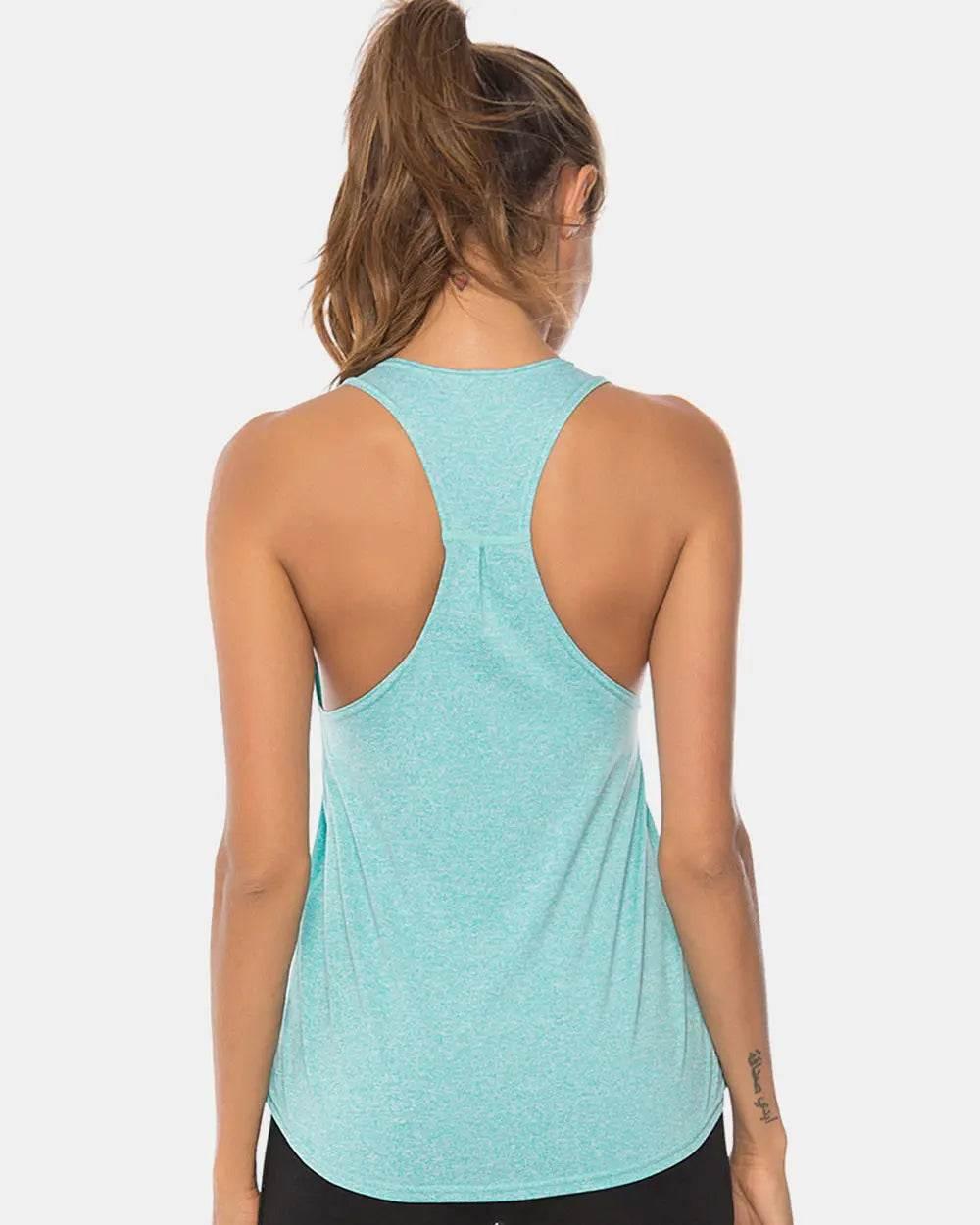 Full Size Scoop Neck Wide Strap Active Tank - Velveta Studio