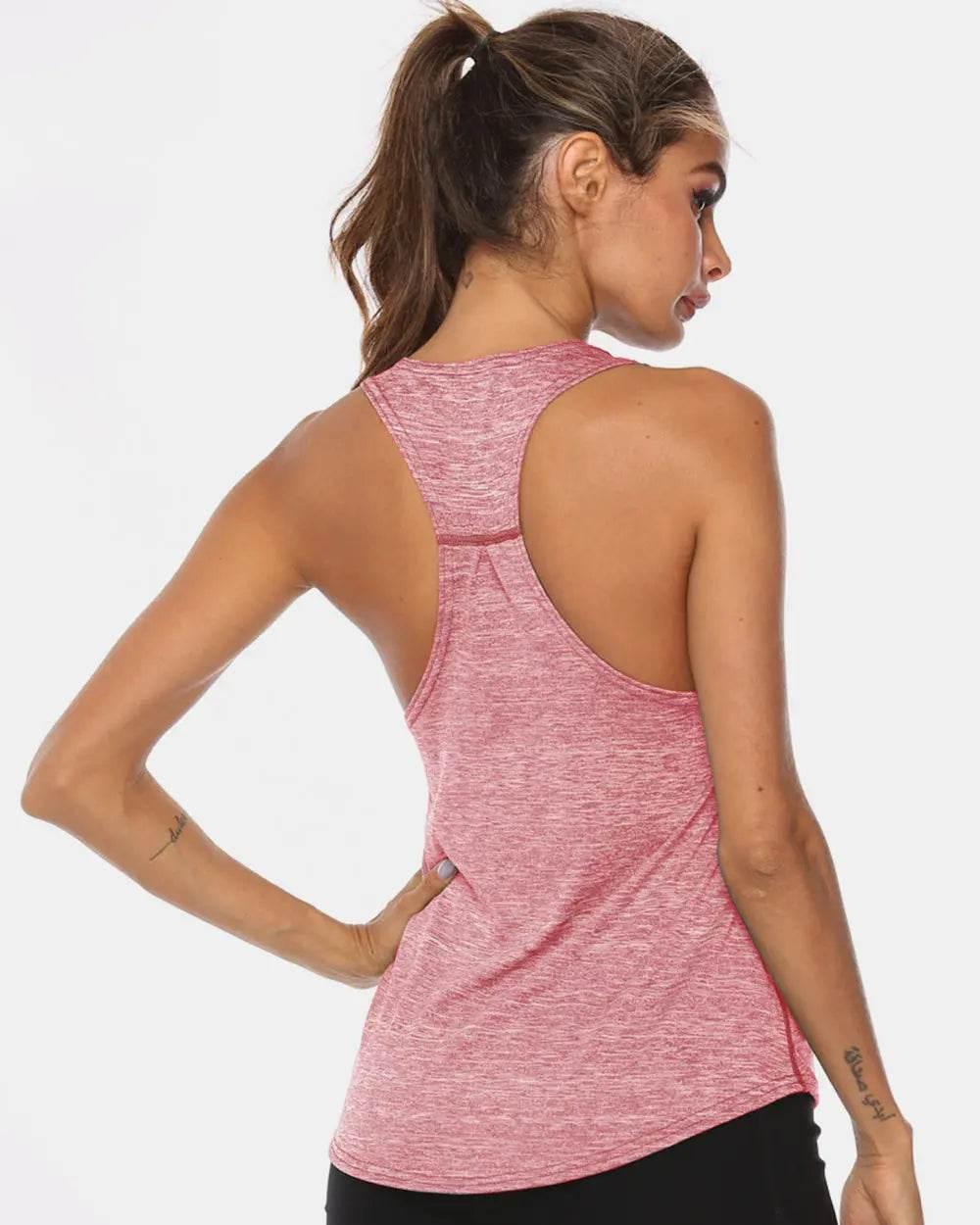 Full Size Scoop Neck Wide Strap Active Tank - Velveta Studio