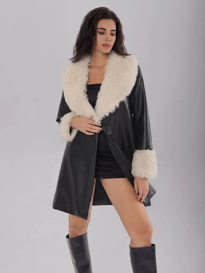 Fuzzy Long Sleeve Longline Coat - Velveta Studio