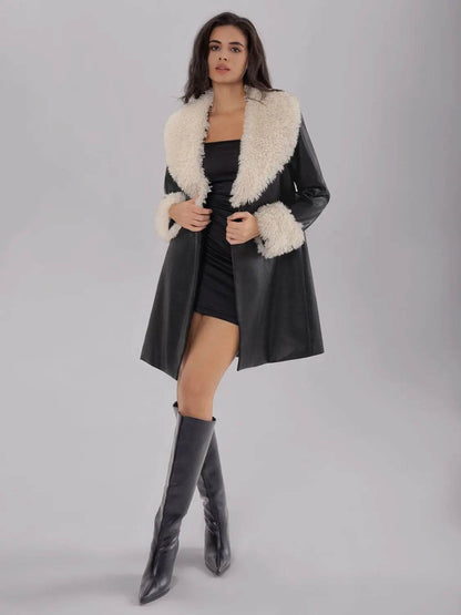 Fuzzy Long Sleeve Longline Coat - Velveta Studio