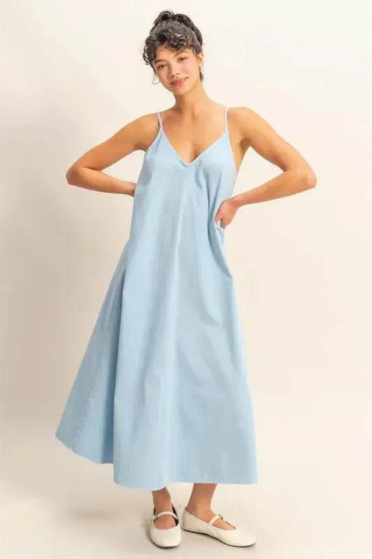 HYFVE Dyed V-Neck Loose Dress - Velveta Studio