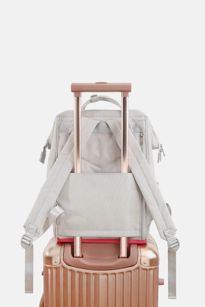Himawari Contrast Waterproof Backpack Bag with External USB Port - Velveta Studio