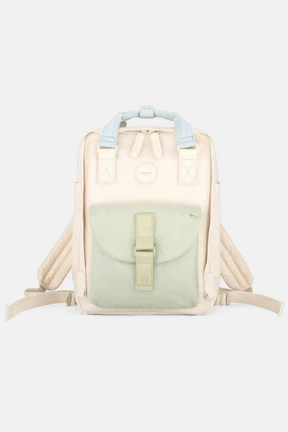 Himawari Contrast Waterproof Canvas Backpack Bag with Round Label - Velveta Studio