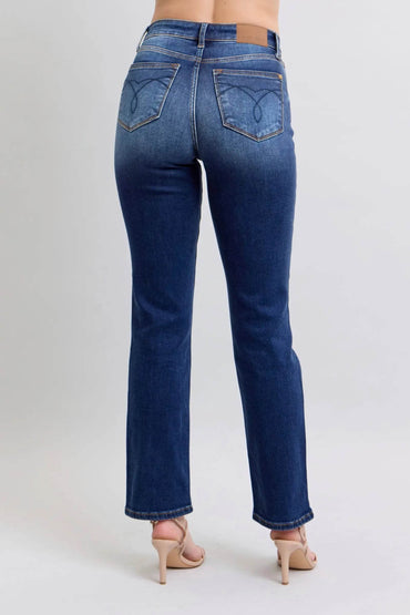 Judy Blue Full Size Washed Straight Leg Jeans with Pockets - Velveta Studio