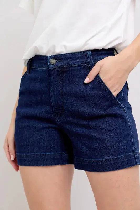 High Waist Denim Shorts - Velveta Studio