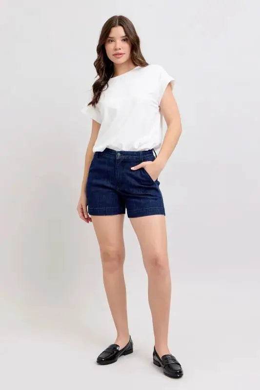 High Waist Denim Shorts - Velveta Studio