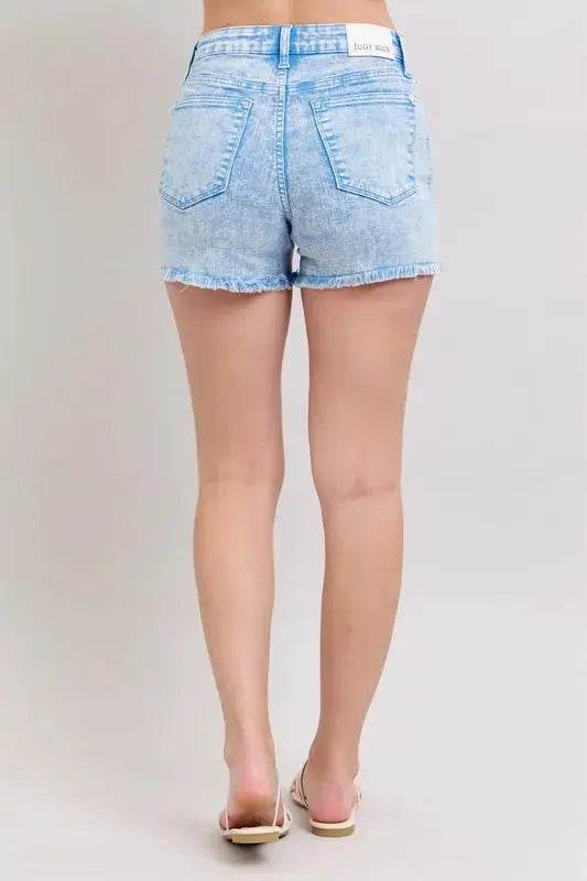 Judy Blue Mid Rise Garment Dyed Denim Shorts - Velveta Studio